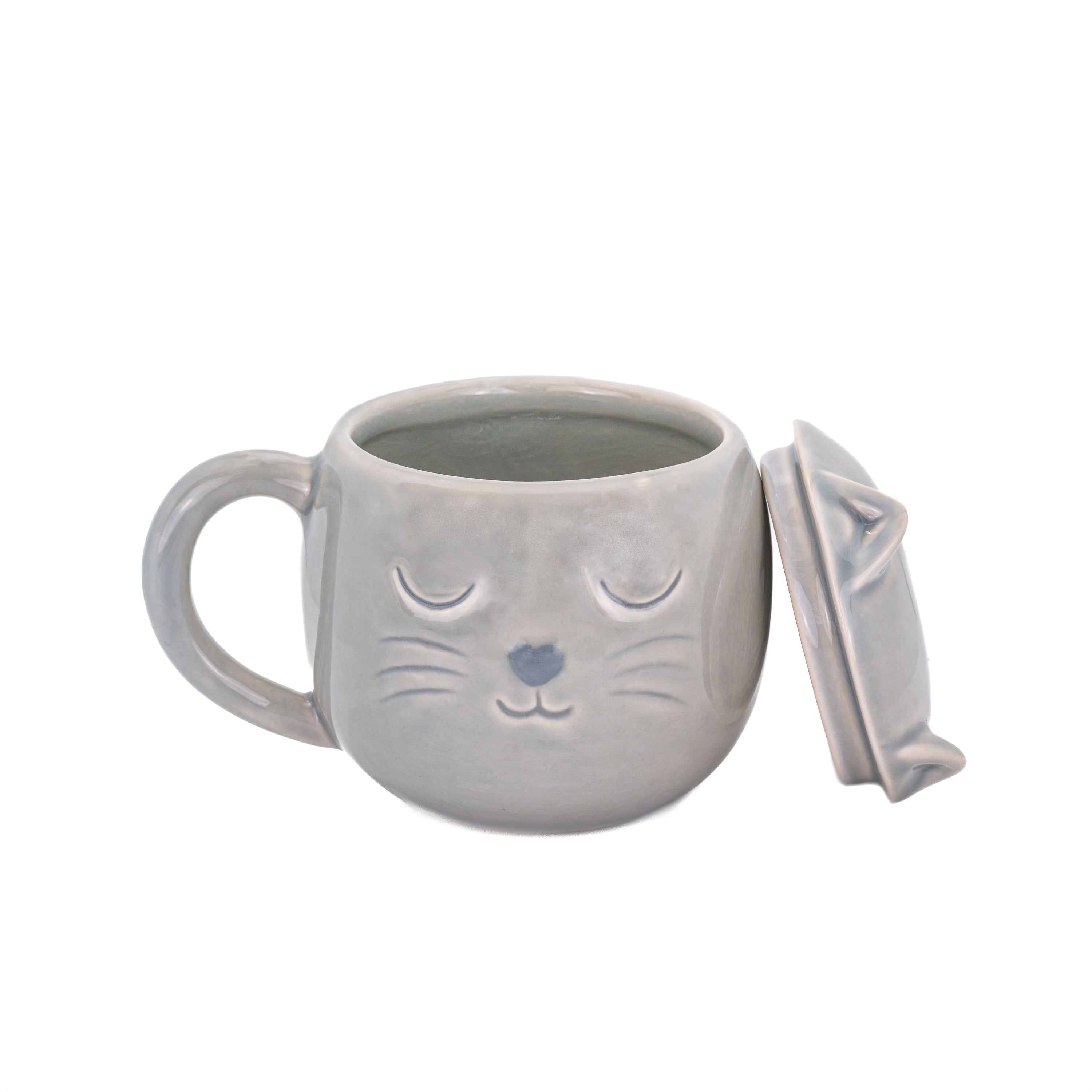 Crackle Glaze Grey Cat Mug von Sass & Belle